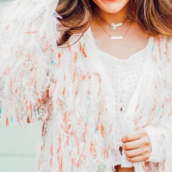 SWEATER OVERSIZED FRINGE KNIT CARDIGAN - Picture 4 of 4